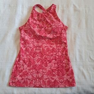 Lucy woman's size Xsmall 3 tone pink tank top with padded bra, New